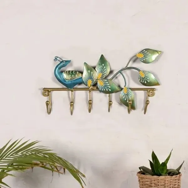 Beautiful_Peacock_Design_Metal_Key_Holder_|_Decorative_Wall_Mounted_Key_Hanger_|_Elegant_Handcrafted_Home_decor_Piece
