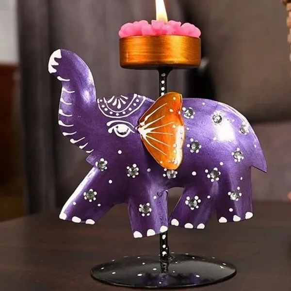Rajasthani_Hand-Painted_Metal_Elephant_T-Lite_Holder_|_Decorative_Tealight_Candle_Stand_for_Home_&_Festive_decor