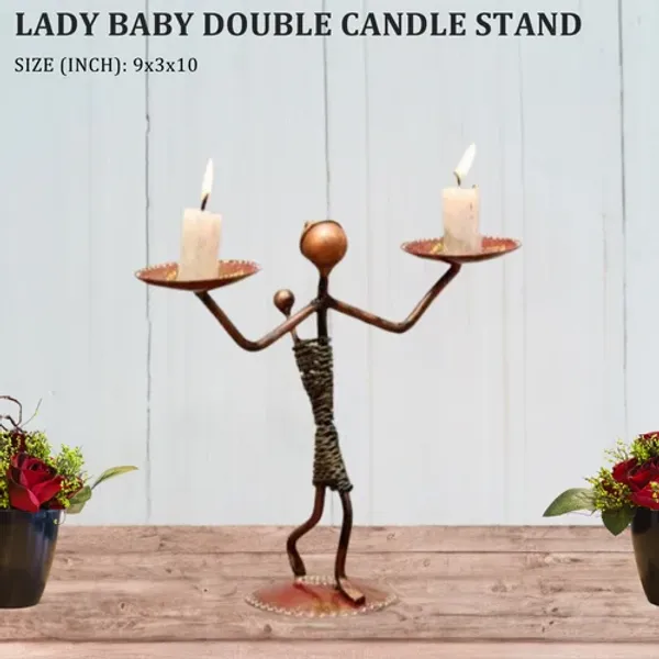 Antique_Golden_Metal_Lady_Baby_Candle_Holder_for_Table_|_Handcrafted_Tealight_Stand_for_Home_&_Office_Decor