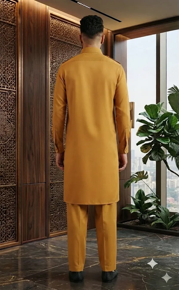 Men's_Premium_Mustard_Yellow_Pathani_Kurta_Shalwar_Set_|_Classic_Ethnic_Wear_for_Festive_&_Casual_Occasions