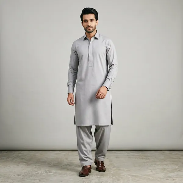 Elegant_Light_Grey_Cotton_Pathani_Suit