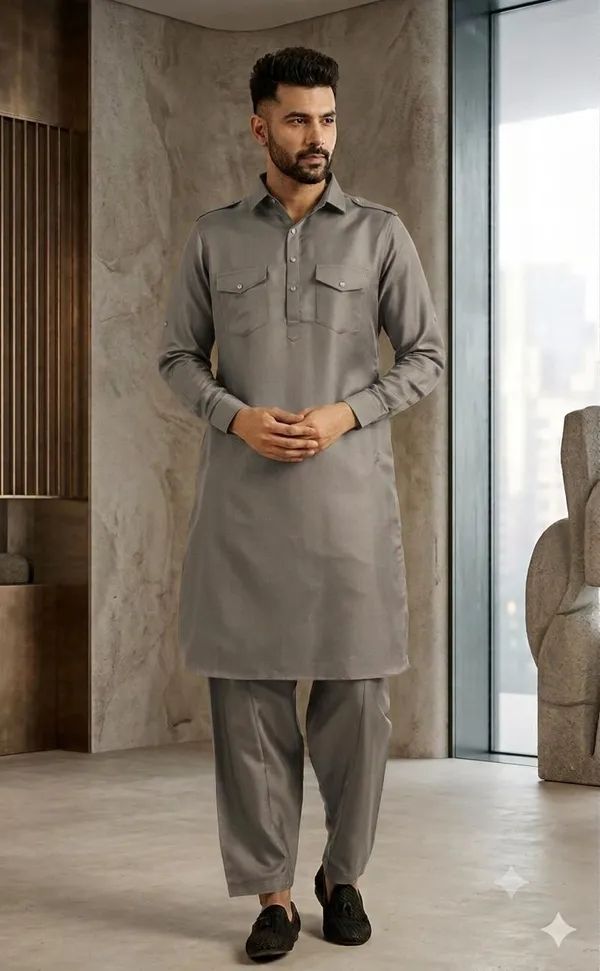 Men's_Premium_Grey_Pathani_Kurta_Shalwar_Set_|_Classic_Ethnic_Wear_for_Festive_&_Casual_Occasions