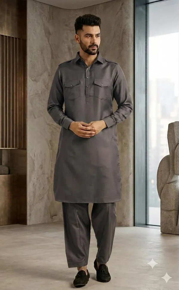 Men's_Premium_Grey_Pathani_Kurta_Shalwar_Set_|_Classic_Ethnic_Wear_for_Festive_&_Casual_Occasions