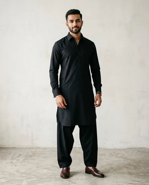 Classic_Black_Cotton_Pathani_Suit