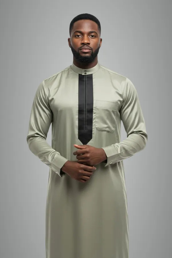 Mint_Green_Satan_Fabric_Premium_Full_Sleeve_Thawb_For_Men