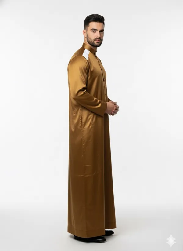 Brown_Satan_Fabric_Premium_Full_Sleeve_Thawb_For_Men
