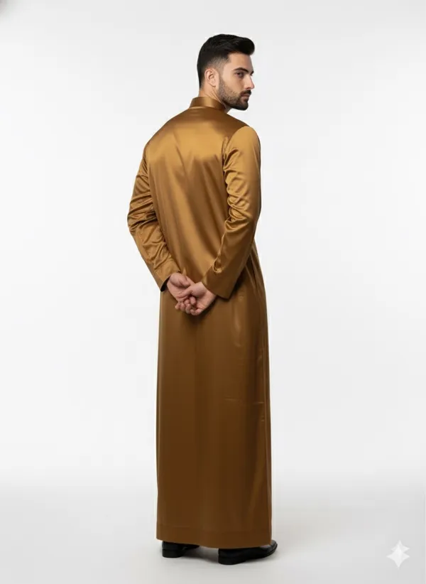 Brown_Satan_Fabric_Premium_Full_Sleeve_Thawb_For_Men