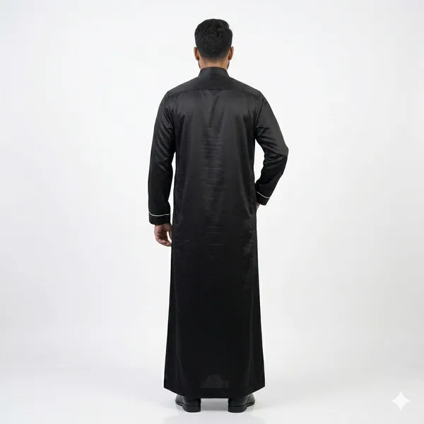 Men's_Modern_Black_Thobe_-_Zip_Collar_Ethnic_Wear_with_White_Accents