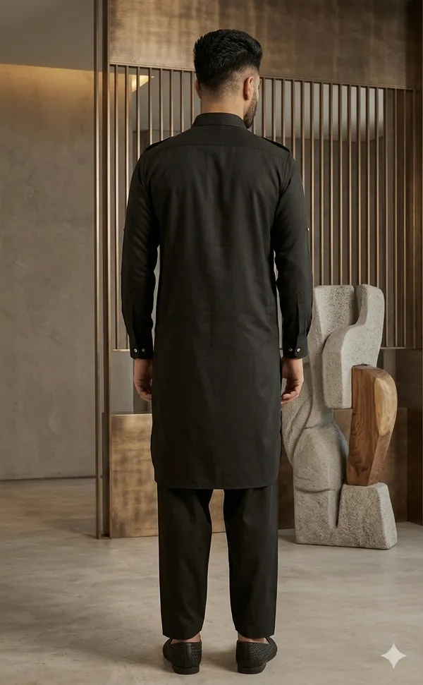 Luxury_Black_Pathani_Suit_for_Men_|_Full_Sleeve_Kurta_with_Matching_Shalwar_|_Traditional_Islamic_Wear