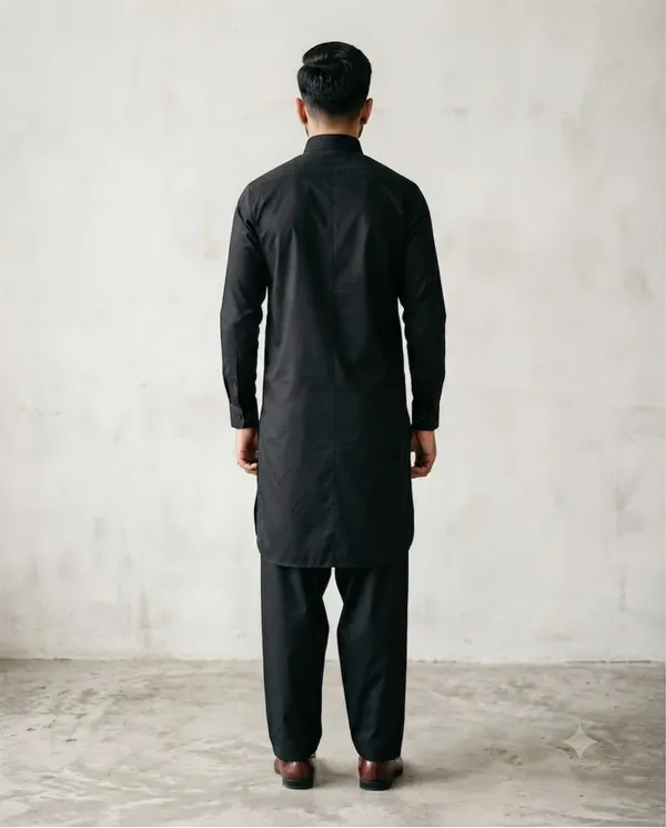 Classic_Black_Cotton_Pathani_Suit