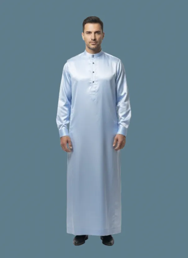 Dark_Sky_Blue_Satan_Fabric_Premium_Full_Sleeve_Thawb_For_Men