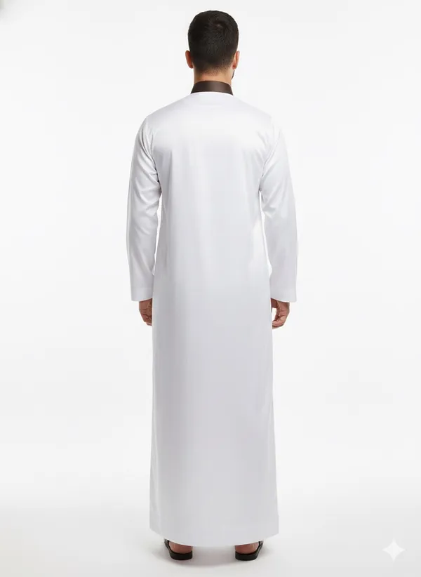 White_Satan_Fabric_Premium_Full_Sleeve_Thawb_For_Men