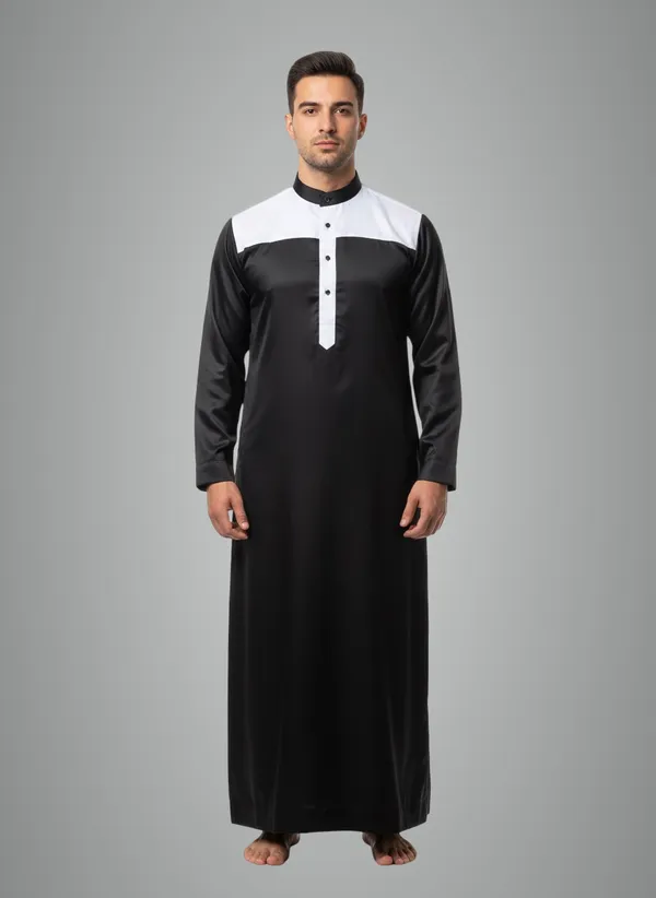 Black_Satan_Fabric_Premium_Full_Sleeve_Thawb_For_Men