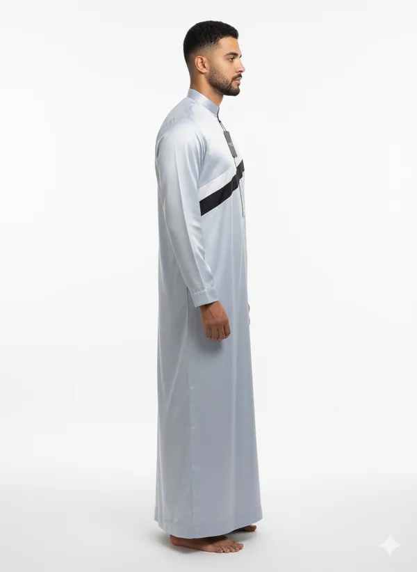 Slate_Grey_Satan_Fabric_Premium_Full_Sleeve_Thawb_For_Men