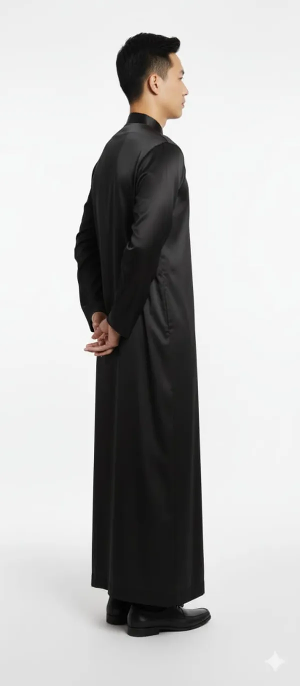 Black_Satan_Fabric_Premium_Full_Sleeve_Thawb_For_Men