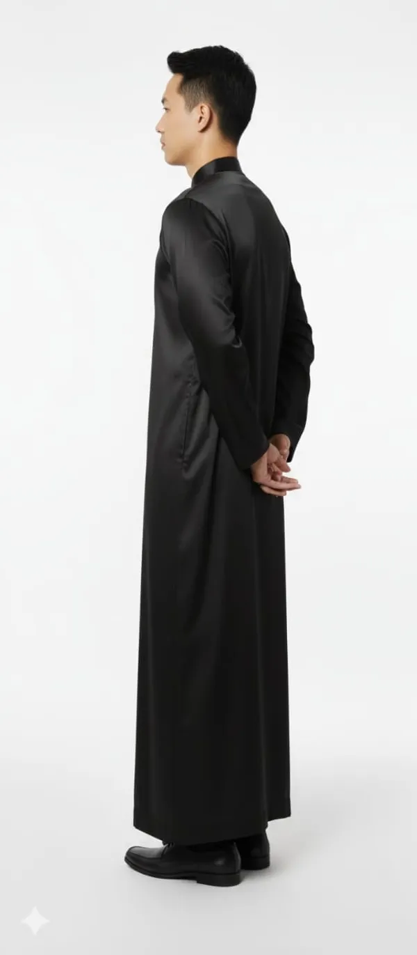 Black_Satan_Fabric_Premium_Full_Sleeve_Thawb_For_Men