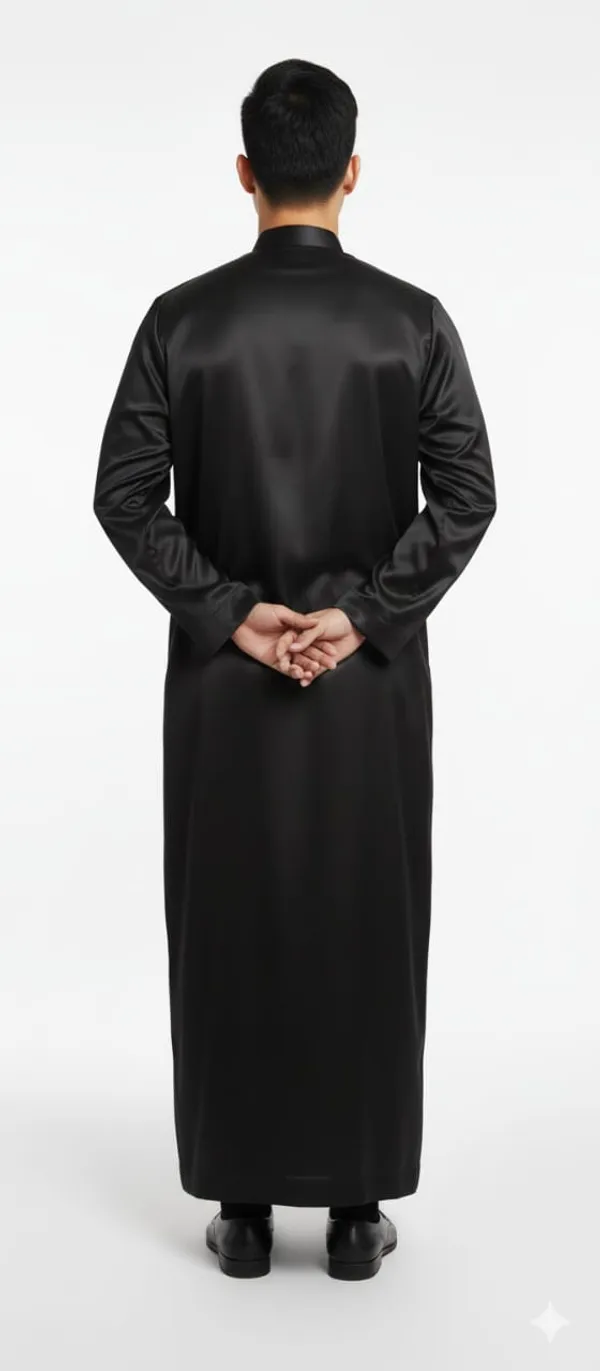 Black_Satan_Fabric_Premium_Full_Sleeve_Thawb_For_Men