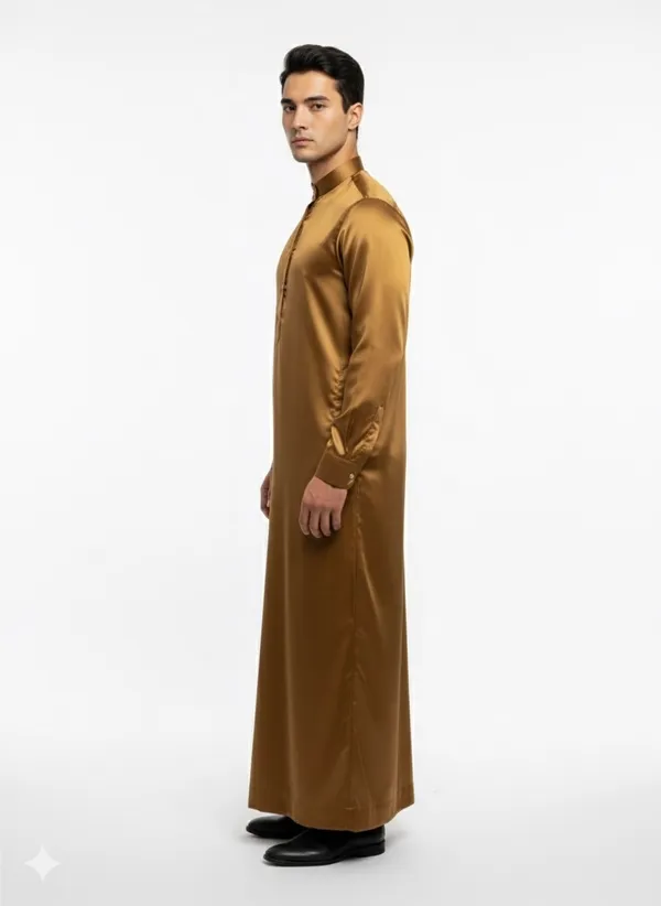 Bronze_Satan_Fabric_Premium_Full_Sleeve_Thawb_For_Men