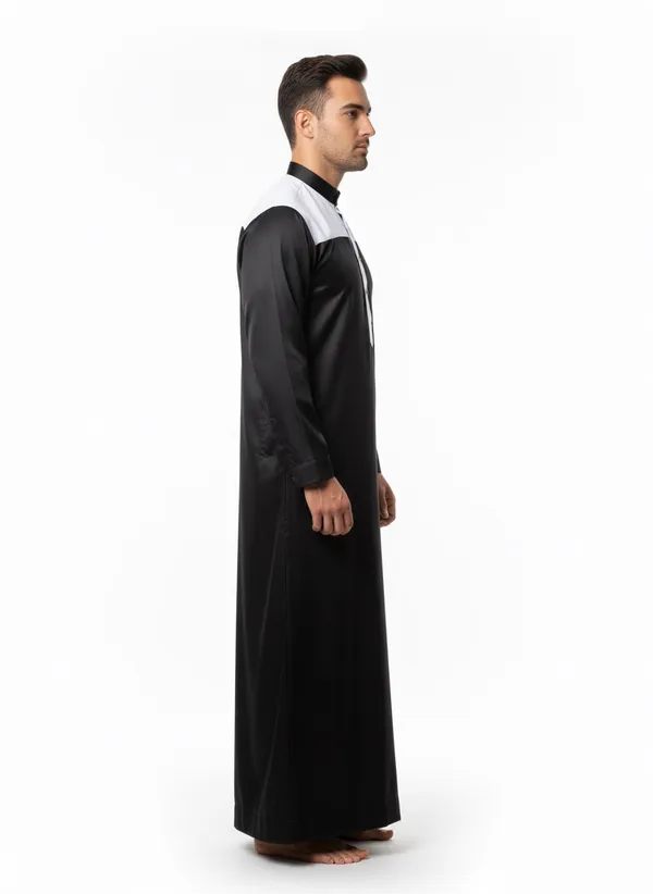 Black_Satan_Fabric_Premium_Full_Sleeve_Thawb_For_Men