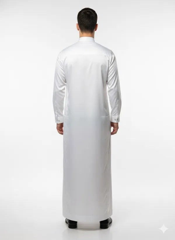 White_Satan_Fabric_Premium_Full_Sleeve_Thawb_For_Men