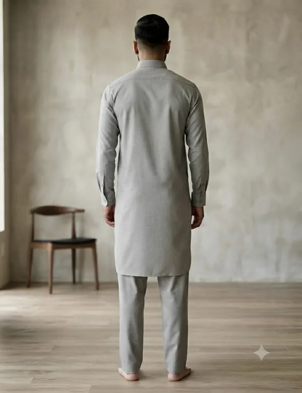 Elegant_Light_Grey_Cotton_Pathani_Suit