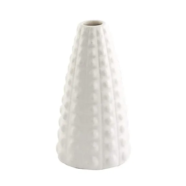 White_Ceramic_Corn_Shape_Flower_Vase_For_Decor_7_Inch