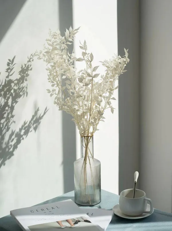 White_Dried_Real_Eucalyptus_Italian_Ruscus_-_5_Stems_For_Decoration