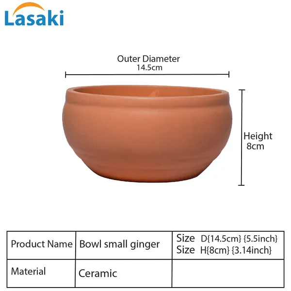 Bowl_Small_Ginger_Ceramic_Pots_For_Indoor_Plants,_Planters,_Flower,_Pots,_Gamla,_Outdoor,_Balcony,_Home,_Garden,_Office_Decor,_Succulent_Pot(D_-_15_X_H_-_8_Cm)