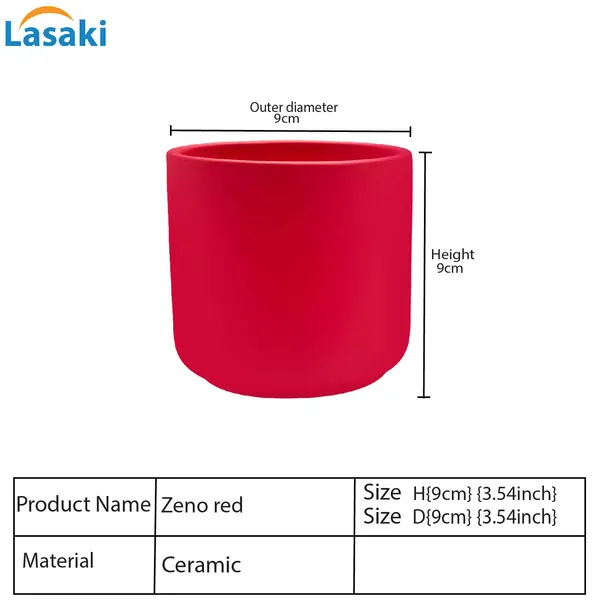 Zeno_Red_Ceramic_Pots_For_Indoor_Plants,_Planters,_Flower,_Pots,_Gamla,_Outdoor,_Balcony,_Home,_Garden,_Office_Decor,_Succulent_Pot(H_-_9_X_D_-_9_Cm)