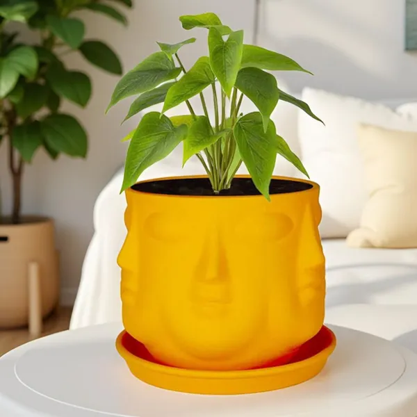 Vivan_Lily_With_Plate_Lily_R4_Ceramic_Pots_For_Indoor_Plants,Planters,Flower,Gamla,Outdoor(Pot-L-10_X_H-10_Cm,Plate-L-13_X_H-2_Cm)