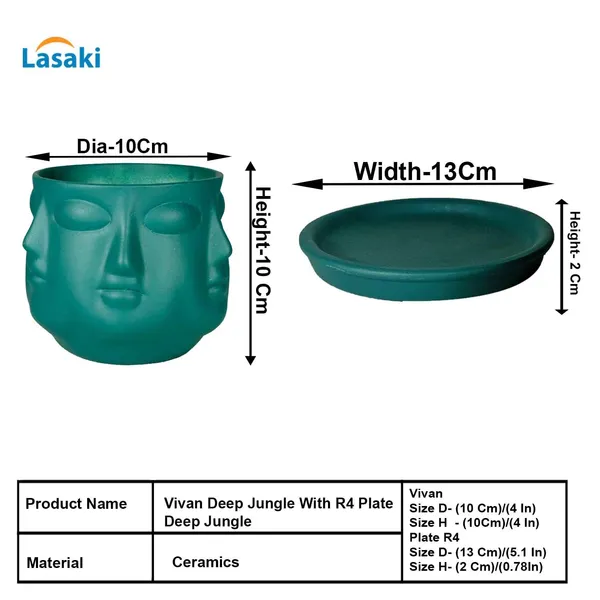Vivan_Deep_Jungle_With_Plate_Deep_Jungle_R4_Ceramic_Pots_For_Indoor_Plants,Planters,Flower,Gamla,Outdoor(Pot-L-10_X_H-10_Cm,Plate-L-13_X_H-2_Cm)