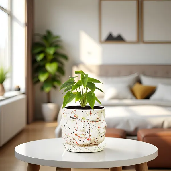 Vivan_Multi_With_Plate_Multi_R4_Ceramic_Pots_For_Indoor_Plants,Planters,Flower,Gamla,Outdoor(Pot-L-10_X_H-10_Cm,Plate-L-13_X_H-2_Cm)