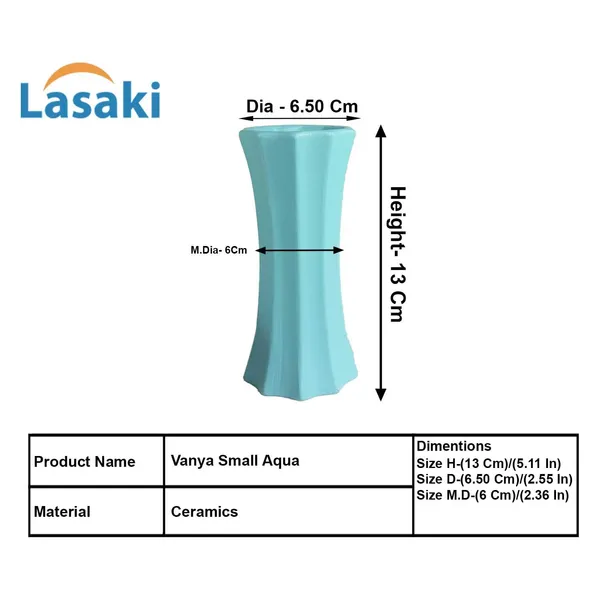 Vanya_Small_Vase_Aqua_Ceramic_Flower_Vase_For_Living_Room,_Bedroom,_Dining_Table,_Home_Decoration,_Artificial_Flowers|D-_6.5_X_H_-_13_Cm|