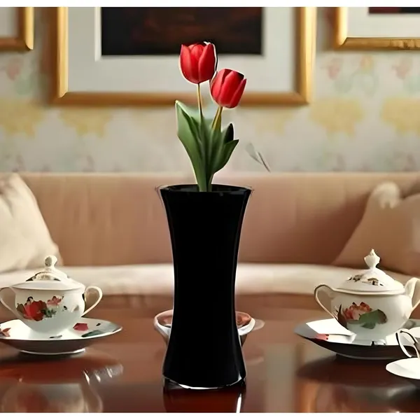 Vanya_Small_Vase_Black_Ceramic_Flower_Vase_For_Living_Room,_Bedroom,_Dining_Table,_Home_Decoration,_Artificial_Flowers|D-_6.5_X_H_-_13_Cm|
