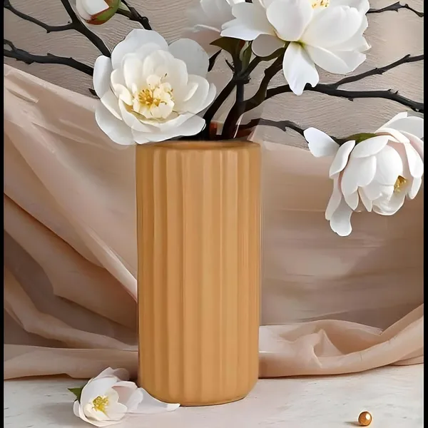 Ayla_Big_Vase_Ginger_Ceramic_Flower_Vase_For_Living_Room,_Bedroom,_Dining_Table,_Home_Decoration,_Artificial_Flowers|D-_7_X_H_-_15_Cm|