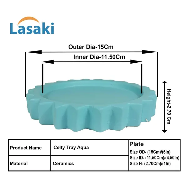 Celty_Tray_Aqua_Set_Of_2_|_Round_Ceramic_(Plates/Saucers)_For_Pots,_Planters,_Flowers,_Succulents_|_Decorative_Garden_Accessories_|_(H_-_2.5_X_D_-_14.5_Cm)