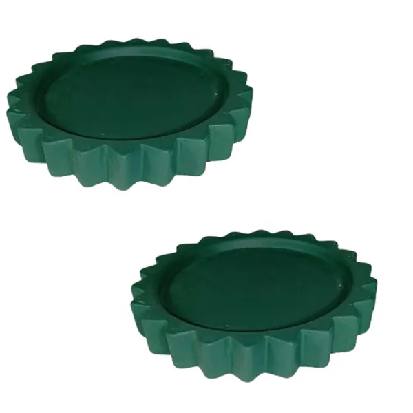 Celty_Tray_Deep_Jungle_Set_Of_2_|_Round_Ceramic_(Plates/Saucers)_For_Pots,_Planters,_Flowers,_Succulents_|_Decorative_Garden_Accessories_|_(H_-_2.5_X_D_-_14.5_Cm)