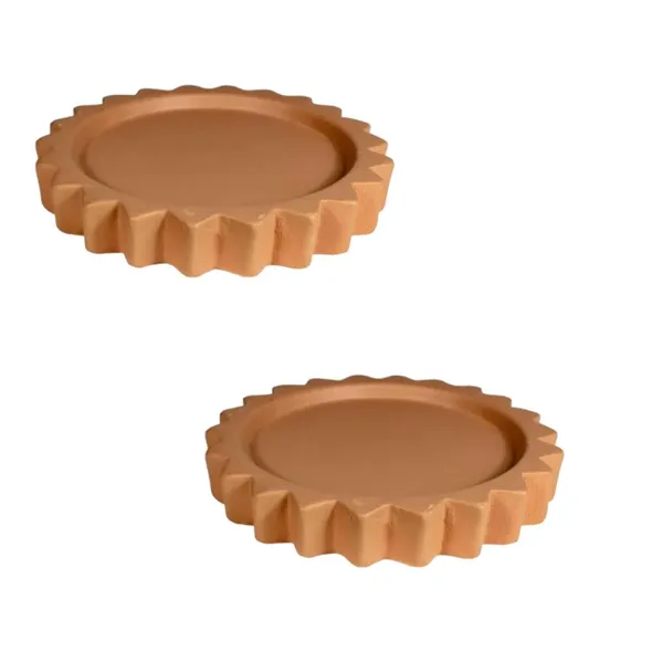 Celty_Tray_Ginger_Set_Of_2_|_Round_Ceramic_(Plates/Saucers)_For_Pots,_Planters,_Flowers,_Succulents_|_Decorative_Garden_Accessories_|_(H_-_2.5_X_D_-_14.5_Cm)