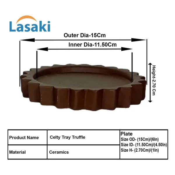 Celty_Tray_Truffle_Set_Of_2_|_Round_Ceramic_(Plates/Saucers)_For_Pots,_Planters,_Flowers,_Succulents_|_Decorative_Garden_Accessories_|_(H_-_2.5_X_D_-_14.5_Cm)