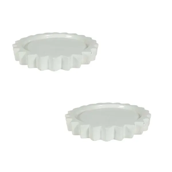 Celty_Tray_White_Set_Of_2_|_Round_Ceramic_(Plates/Saucers)_For_Pots,_Planters,_Flowers,_Succulents_|_Decorative_Garden_Accessories_|_(H_-_2.5_X_D_-_14.5_Cm)