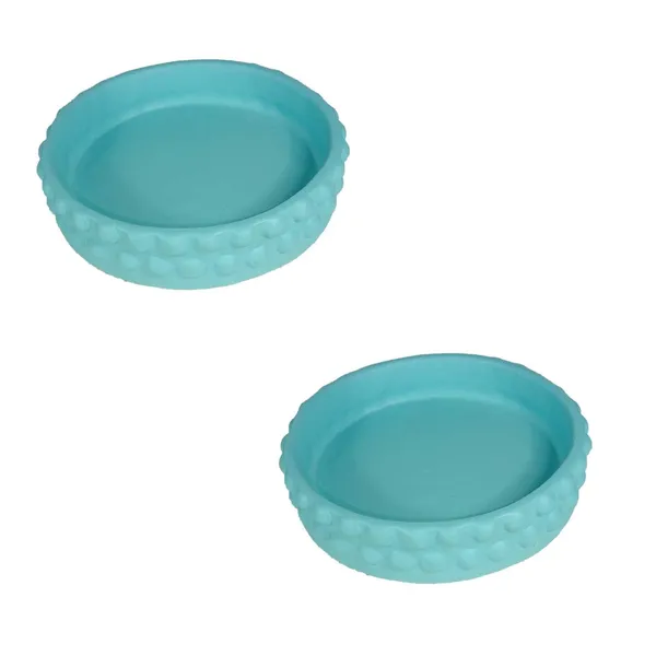 Bubble_Small_Tray_Aqua_Set_Of_2_|_Round_Ceramic_(Plates/Saucers)_For_Pots,_Planters,_Flowers,_Succulents_|_Decorative_Garden_Accessories_|_(H_-_3_X_D_-_10.5_Cm)