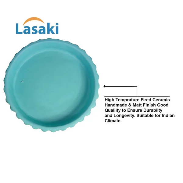 Bubble_Small_Tray_Aqua_Set_Of_2_|_Round_Ceramic_(Plates/Saucers)_For_Pots,_Planters,_Flowers,_Succulents_|_Decorative_Garden_Accessories_|_(H_-_3_X_D_-_10.5_Cm)