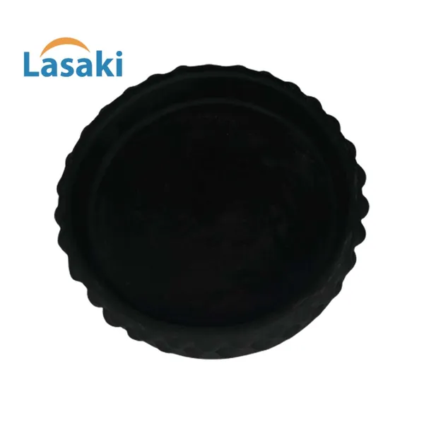 Bubble_Small_Tray_Black_Set_Of_2_|_Round_Ceramic_(Plates/Saucers)_For_Pots,_Planters,_Flowers,_Succulents_|_Decorative_Garden_Accessories_|_(H_-_3_X_D_-_10.5_Cm)