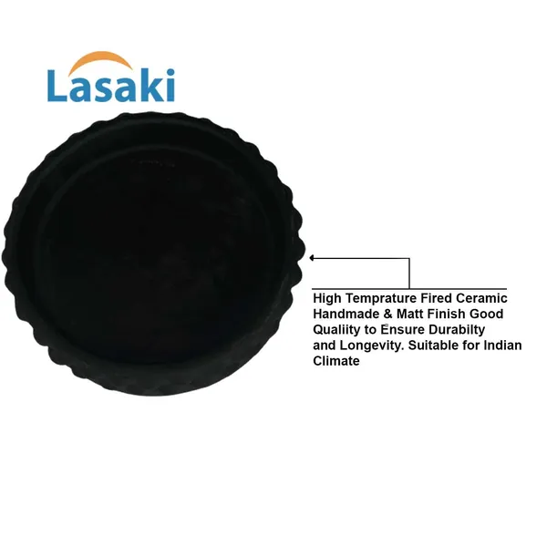 Bubble_Small_Tray_Black_Set_Of_2_|_Round_Ceramic_(Plates/Saucers)_For_Pots,_Planters,_Flowers,_Succulents_|_Decorative_Garden_Accessories_|_(H_-_3_X_D_-_10.5_Cm)