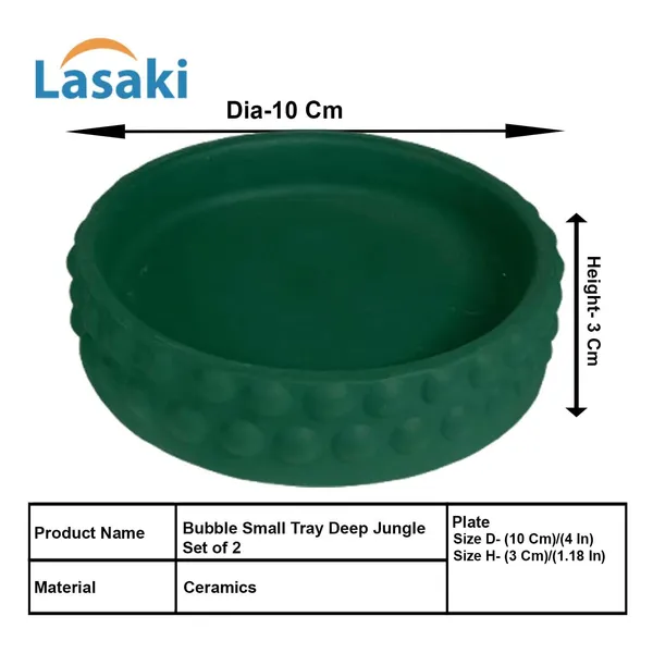 Bubble_Small_Tray_Deep_Jungle_Set_Of_2_|_Round_Ceramic_(Plates/Saucers)_For_Pots,_Planters,_Flowers,_Succulents_|_Decorative_Garden_Accessories_|_(H_-_3_X_D_-_10.5_Cm)