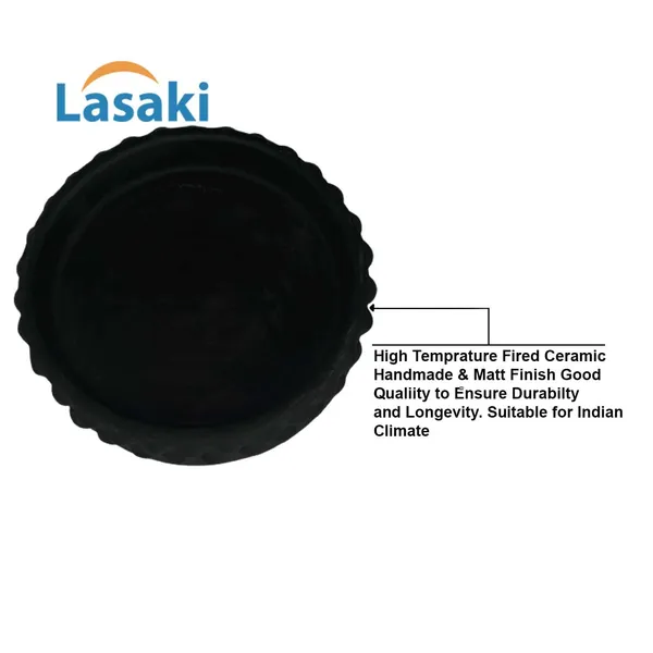 Bubble_Big_Tray_Black_Set_Of_2_|_Round_Ceramic_(Plates/Saucers)_For_Pots,_Planters,_Flowers,_Succulents_|_Decorative_Garden_Accessories_|_(H_-_3_X_D_-_13_Cm)