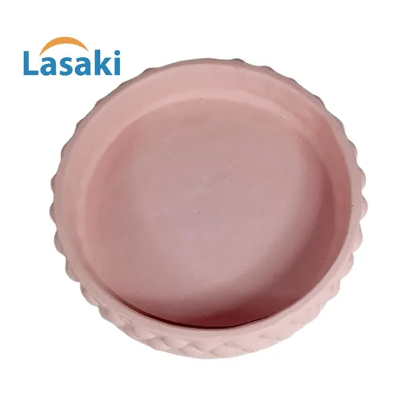 Bubble_Big_Tray_Pink_Set_Of_2_|_Round_Ceramic_(Plates/Saucers)_For_Pots,_Planters,_Flowers,_Succulents_|_Decorative_Garden_Accessories_|_(H_-_3_X_D_-_13_Cm)