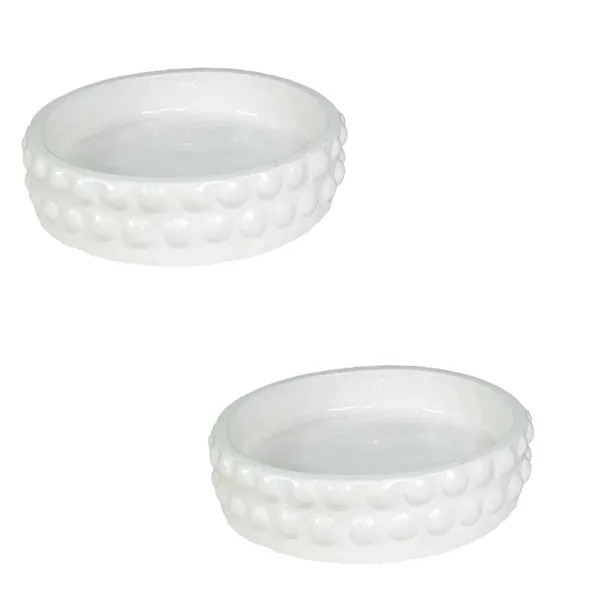 Bubble_Big_Tray_White_Set_Of_2_|_Round_Ceramic_(Plates/Saucers)_For_Pots,_Planters,_Flowers,_Succulents_|_Decorative_Garden_Accessories_|_(H_-_3_X_D_-_13_Cm)