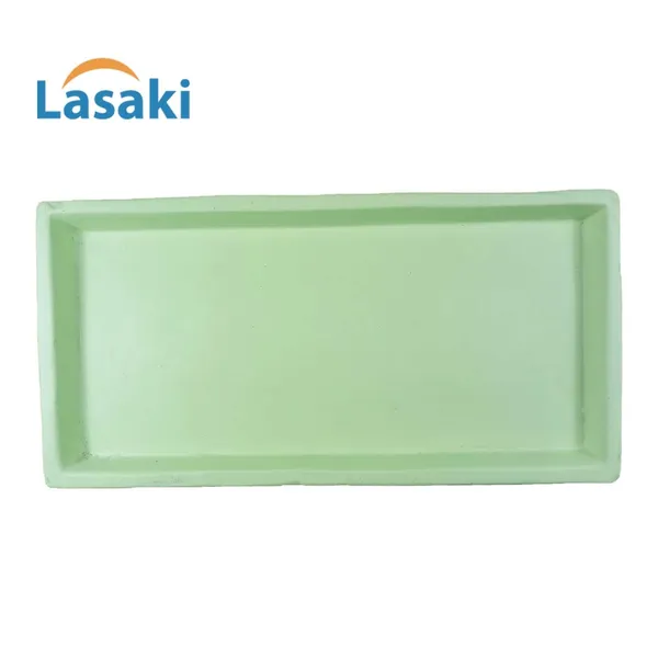 Slato_Tray_Mint_Set_Of_2_|_Rectangle_Ceramic(Plates/Saucers)_For_Pots,Planters,Flowers,Succulents|Decorative_Garden_Accessories|(L_-_23.5_X_W_-_11.5_X_H_-_2.5_Cm)