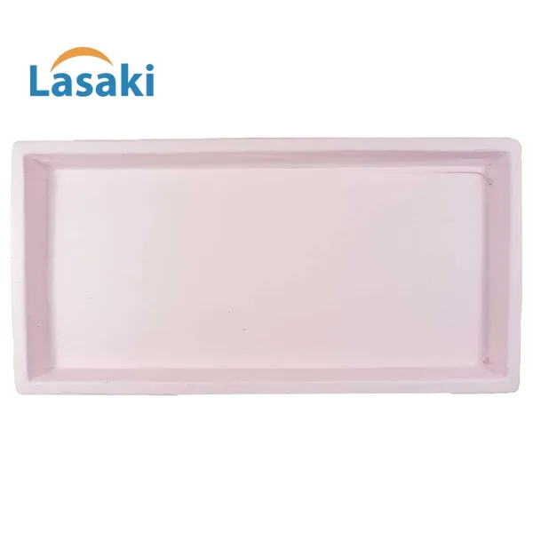 Slato_Tray_Pink_Set_Of_2_|_Rectangle_Ceramic(Plates/Saucers)_For_Pots,Planters,Flowers,Succulents|Decorative_Garden_Accessories|(L_-_23.5_X_W_-_11.5_X_H_-_2.5_Cm)